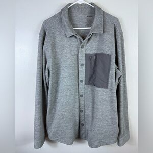 LL Bean Mens Explorer Snap-Front Sweatshirt Gray XLT Comfort Casual Tall